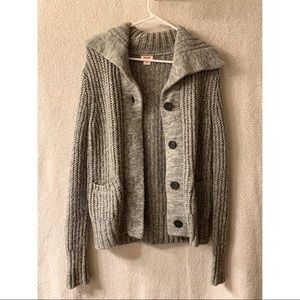 Gray button up sweater